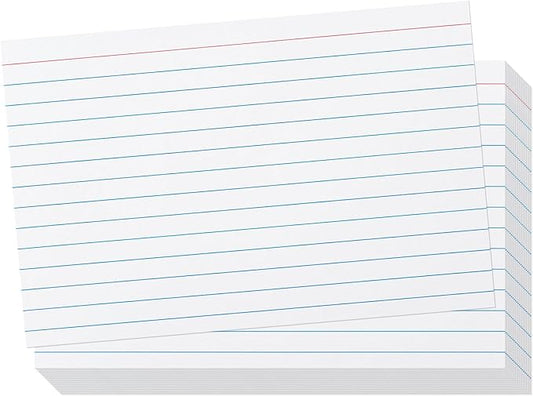 Heavy Weight Index Cards 4x6 Ruled - Goefun 240GSM/90LB 100 Pack White Lined Note Cards 4 x 6 Flashcards for Studying, Note Taking and To Do List