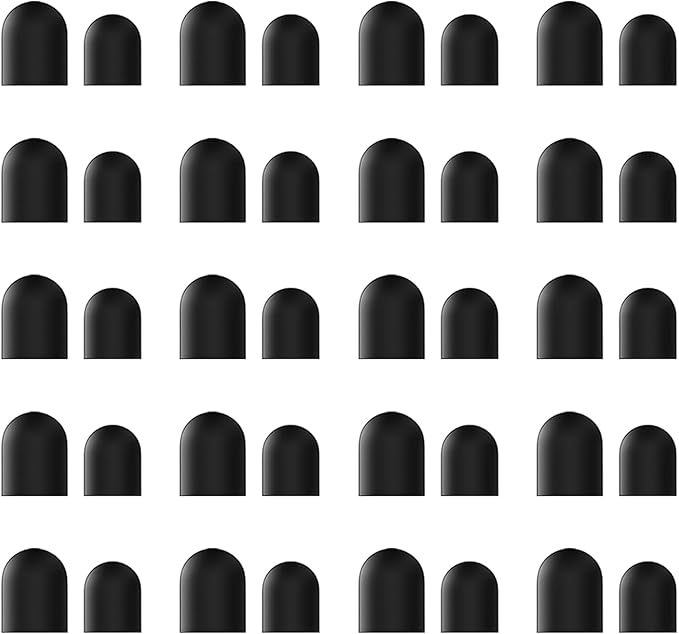 DAXINGXING 40PCS Replacement Rubber Tibs for Stylus Pen,High Sensitivity and Precisio,Universal Stylus Black Rubber Tips(0.27inch/0.21inch)