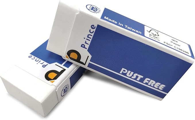 Prince 3 Pack Large Erasers, Eco-Friendly TPE Non-PVC Smudge-Free Large Erasers, Soft & Clean Erasing for Tests, Homework, Art Sketching, School Supplies & Office Tasks