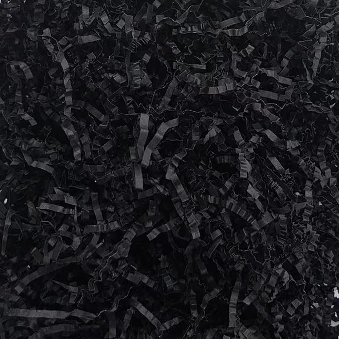 GoooodGift - 3 oz - Black - Crinkle Cut Paper Shred Filler for Gift Wrapping, Gift Box Stuffing Birthdays, Basket Filling Mother's Day Christmas