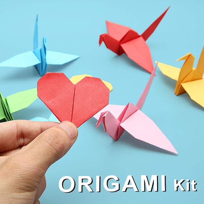 Origami Paper Kit with Instructions Book 20 Easy Origami Projects 6x6 Inch Origami Paper Double Sided Square Colorful Folding Paper Set for Kids Adults Beginners Activity