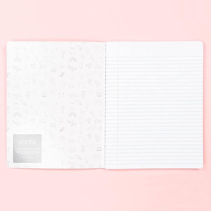 Yoobi | Pandacorn Composition Book | 100 Wide Ruled Sheets with a Sewn Binding – Adorable Gift | FSC Certified Paper | Paper Size 7.5” x 9.75”