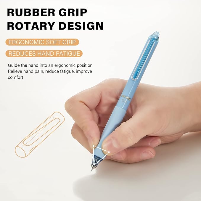 ParKoo Gel Pens Quick Dry Ink Fine Point 0.5mm, Retractable Rolling Ball 6 Black/6 Blue Ink Pen, Click Silent Pens Set for Journaling Notetaking Drawing Sketching Smooth Writing Non Bleed 12pcs | Click Silent, Comfort Grip, Fine Point Smooth Writing Pe...