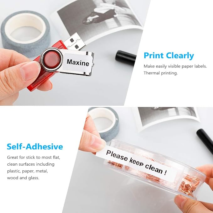 Replace for Dymo Label Maker Refills Compatible with Dymo Label Tape 91330 | 20-Pack 12mm x 4m(1/2" x 13') Self-Adhesive Labeling Tape, Compatible with Dymo Labeler LT-100T LT-100H LT200B Plus QX50
