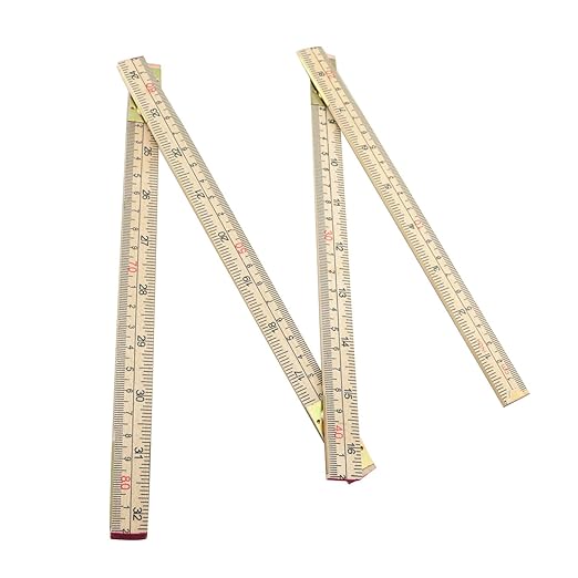 TAODAN 2m Folding Wooden Ruler with Imperial and Metric Scales Suitable for Carpenters and Underwater Surveying
