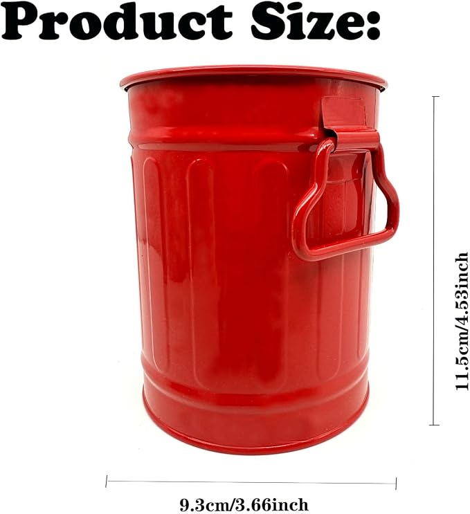 Desk Pen Holder, Metal Pencil Holder for Desk, Desk Organizer with Handle, Makeup Brush Holders, Pencil Cup, Desktop Storage Organizer for Office, School, Home (Red)