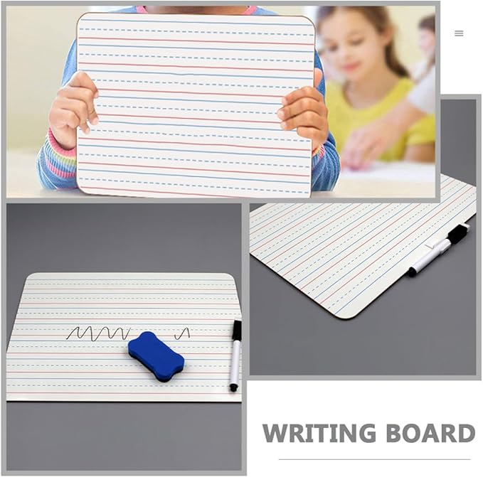 ULTECHNOVO 2pcs 9x12 Inch Dry Erase Whiteboards Four-line Three-Grid Writing Surface, Portable Learning and Office Whiteboard for Teaching and Message Writing