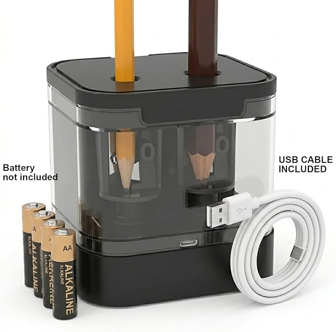 Dual Power Electric Pencil Sharpener, Dual Hole for Standard &Jumbo Pencils