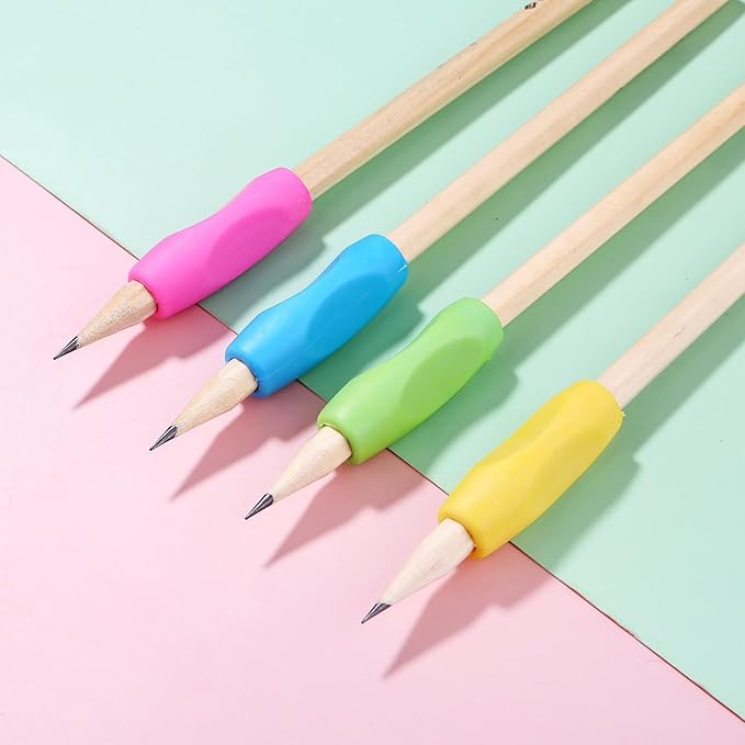 10Pcs Pen Grips Set, Multicolor Silicone Pencil Grips for Kids Adults Handwriting, Flexable Soft Comfortable Pencil Grippers, Pen Cushion Grip Writing Aid Corrective Finger Tool for Students
