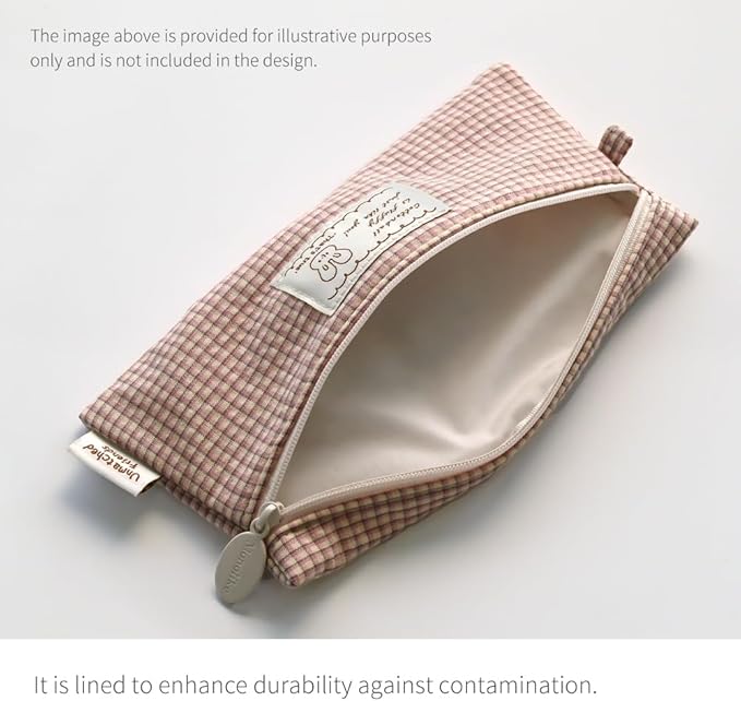 Monolike_Fabric/Cushion Pencil case (Unmatched Friends Fabric Check Pencil Case Series. 2, Vintage blue)