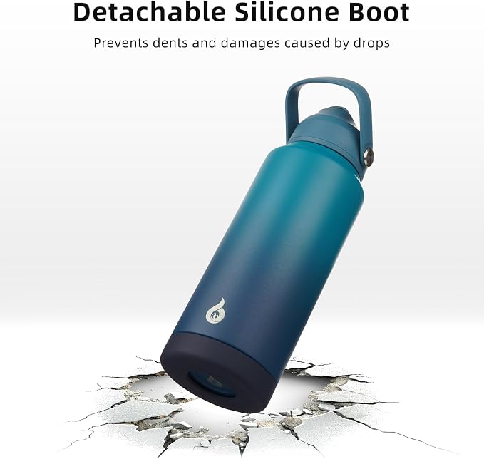BJPKPK 32oz Insulated Water Bottle, Stainless Steel Bottle with Straw Lid | Soft Silicone Nozzle, Keep Cold & Hot, Leak-Proof BPA-Free Metal Bottle with Flex Handle for Travel, Gym & Everyday Hydration
