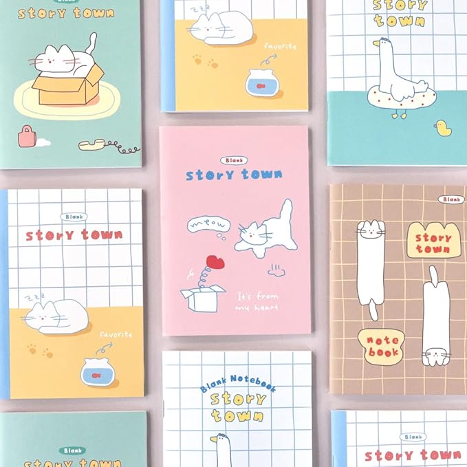 Monolike Story town Afternoon mini notebook 6p A-SET_Mini note, Pocket note, Blank note, Pocket size, a portable note, 48pages