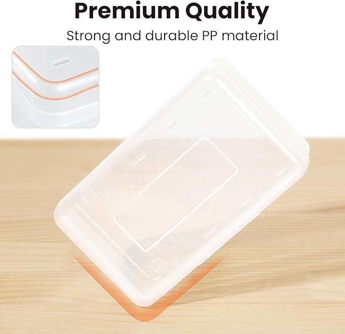 Sooez 6 Pack Pencil Box, Hard Pencil Boxes for School Supplies Bulk, Large Plastic Pencil Case with Lid, Clear Pencil Container, Stackable School Boxes Crayon Boxes Bulk for Kids