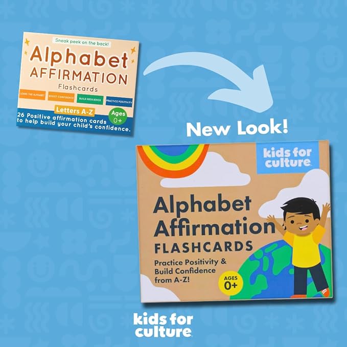 Kids for Culture: Alphabet Affirmation Flashcards A–Z | ABC Flash Cards with Positive Messages for Babies, Toddlers & Kids | Educational Gift for Parents, Teachers & Classrooms (26 Cards, 4"x5")