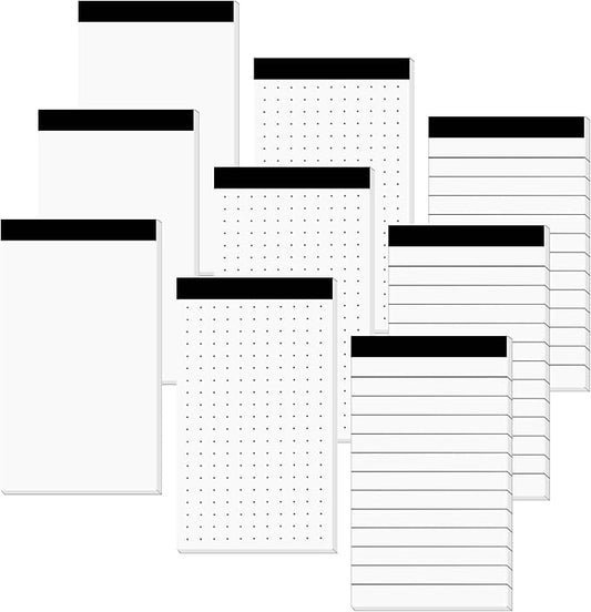 amassan 9 Pack 2.4 X 4 Inch Note Pad, Small Notepads For Work Grocery List Mini Notepad 60 Sheets Each
