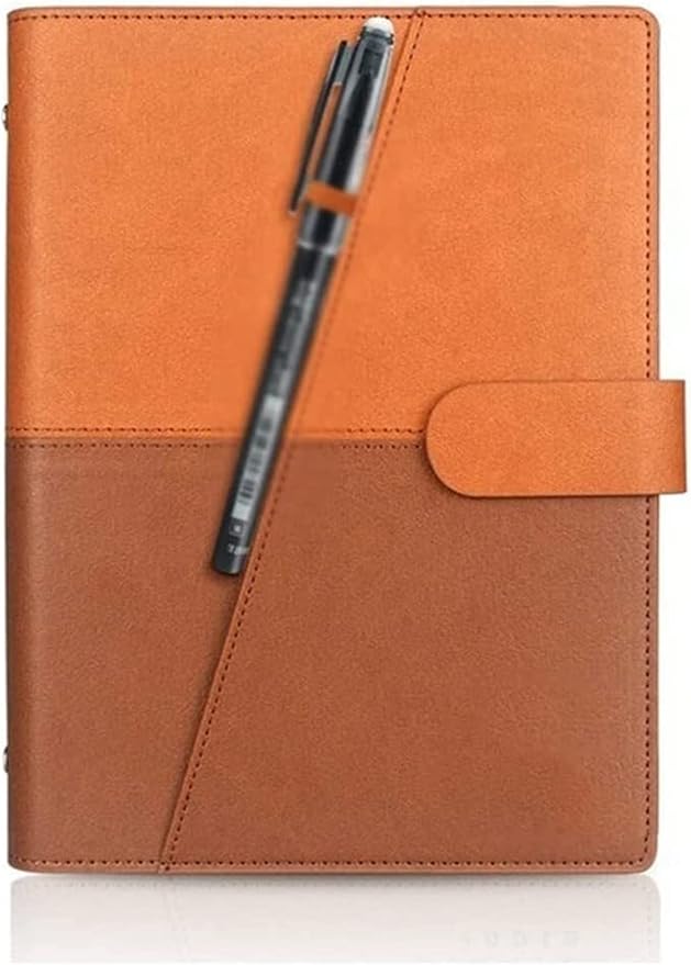 Smart Erasable Notebook Leather Paper Reusable Wirebound Notebook Cloud Storage Flash Storage Lined with Pen (Color : C, Size : A5)