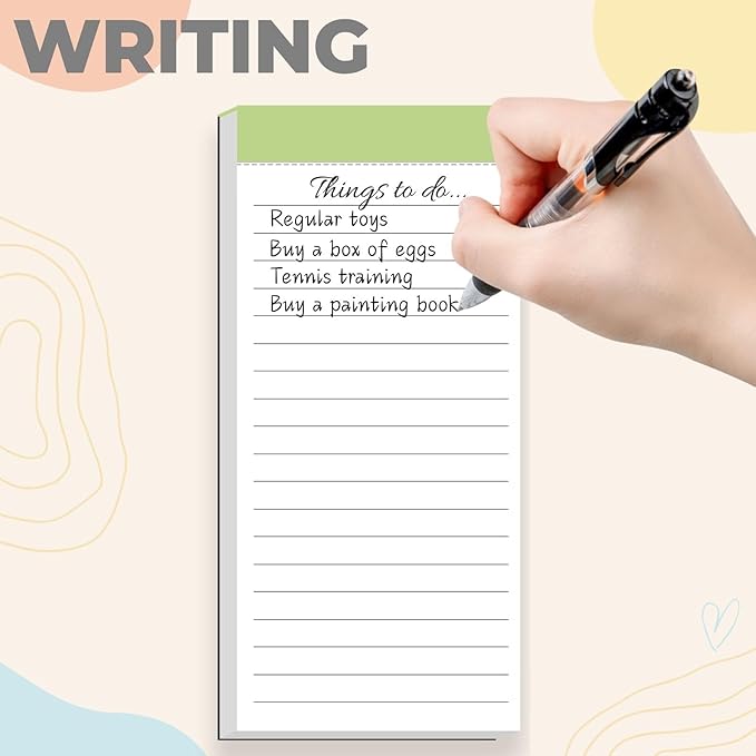 BIPEND 6 Pack Magnetic Notepads for Fridge, Grocery List Magnet Pad for Refrigerator, Memo Notepad with Lined Pages, 50 Sheets per Note Pads To-Do List, Shopping List(300Sheets)