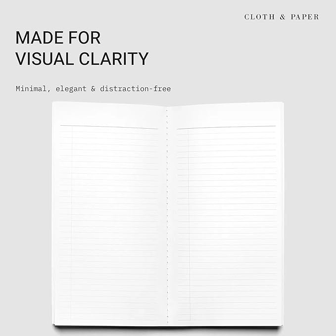 Cloth & Paper Travel Notebook | Task Planner – Ristretto | A5 Slim To-Do List Planner Notebook 4.3" x 8.3" | Productivity Planner for Tasks, Priorities, Lists and Daily Planning – Soft Touch Cover