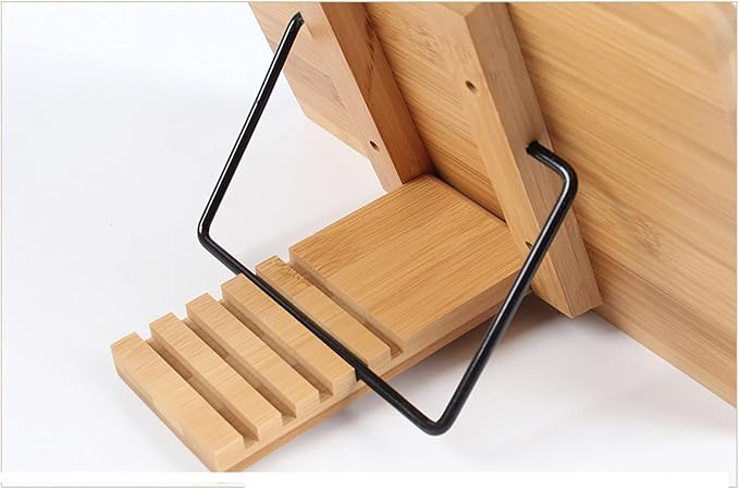 TOMYEUS Bookstand Large Book Stand for Reading Hands Free in Bed Portable Cookbook Textbook Cell Phone Holder with Adjustable Height 15 x 10 inch Portable Book Stand
