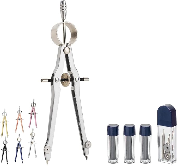 Mr. Pen- Professional Compass for Geometry, Extra Lead, Metal Compass, Compass, Compass Drawing Tool, Drawing Compass, Drafting Compass, Compass for Students, Compass Geometry