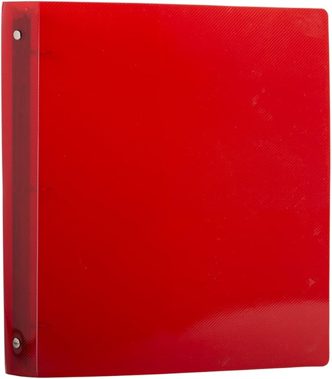 JAM PAPER Plastic 1 inch Binder - Red 3 Ring Binder - Sold Individually