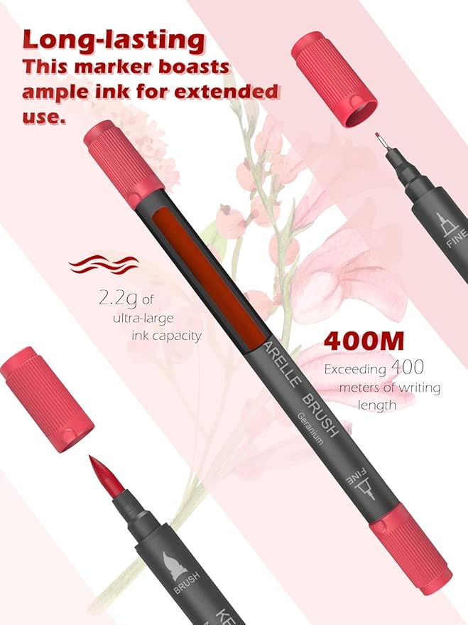 KEMYR Markers for Adult Coloring Books: 80 Color Dual Tip Fine & Brush Pens Water-Based Coloring Marker for Adults Drawing Sketching Bullet Journal Writing Lettering No bleeding