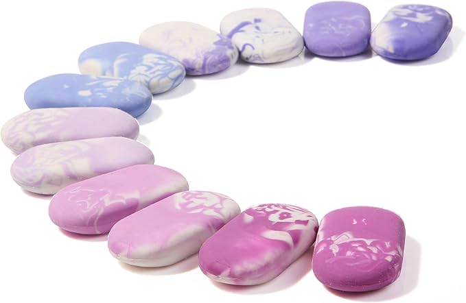 Mr. Pen- Marble Pencil Erasers, 12 Pack, 1" x 2", Soft Rubber Marble Pencil Erasers for School, Office, Art Sketching, Homework, Exams, Clean Smudge-Free Correction