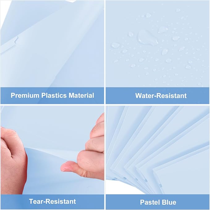 SUIN Plastic Project-Folder with 2 Pockets and 3-Prong Fasteners, for US Letter Size, Bulk Pack Color File-Folder for US Letter Size Papers, Ideal for School & Office, (Pastel Blue)