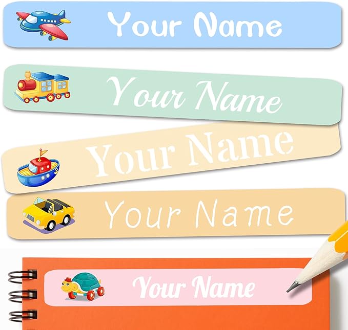 120 PCS Personalized Labels for Kids，Custom Name Tag Stickers Labels Waterproof for School Supplies,Water Bottle,Lunch Box,Toys(2.3 x 0.4 in)