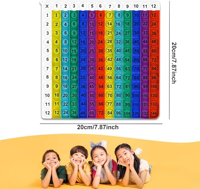 Rainbow Multiplication Table Game Flash Card Chart Math Manipulatives 12x12 Math Multiplication Teaching Tools Supplies for 3rd 4th 5th Grade, Classroom Homeschool Wall Chart