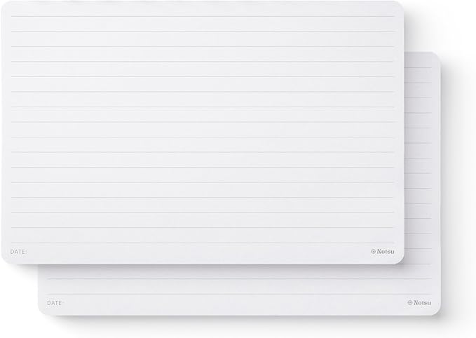 Notsu Lined Desk Notepad 2 Pack | Minimalist Ruled Memo Mouse Pads with Premium Thick Paper, Small 5.5" x 8.5"