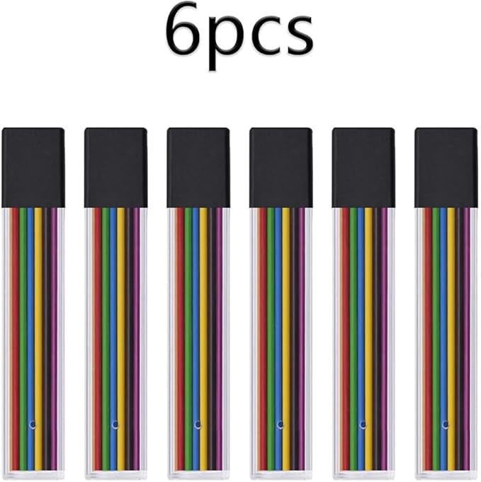 2.0mm Colored Pencil Lead Refills, 72 Pack Assorted Colors Mechanical Pencil Leads, Pre-Sharpened Bold 2mm Lead Refills for Drafting, Sketching, Woodworking, Construction & Art Projects