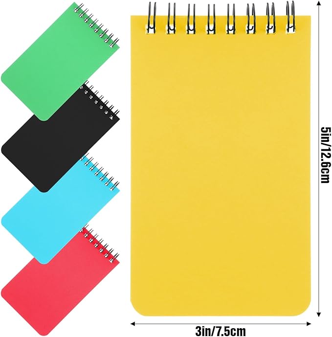 40 Pack Top Spiral Memo Pads, 3"x5" Lined Pocket Notebook Mini College Ruled Paper, Wirebound Small Steno Pads for Home, School, Office, 50 Sheets, Assorted Colors