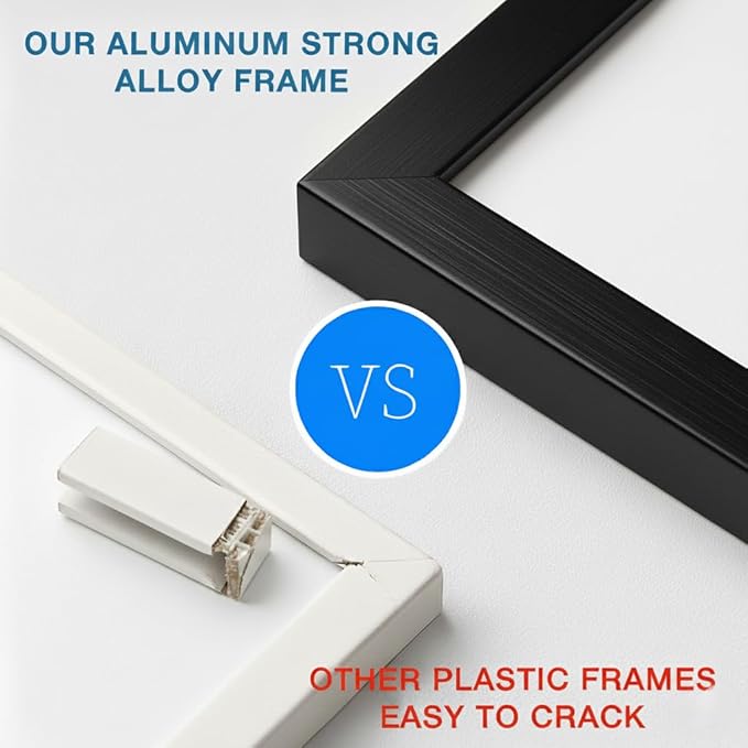 Magnetic Dry Erase Board 12x16 with Foldable Stand, Portable Black Desktop Whiteboard for Home, Office, School & Kitchen
