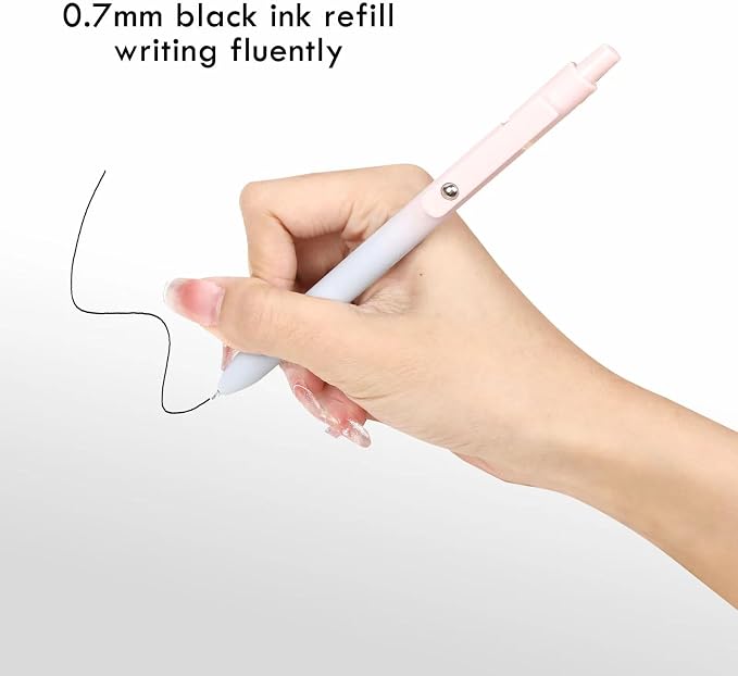Ddaowanx Gel Pens,5 Pcs 0.5mm Retractable Quick Dry Black Ink Pens (Pack of 2)