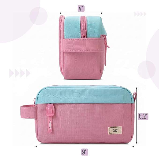 Mr. Pen- High Capacity Pencil Case, Large Pencil Pouch with 3 Compartments and 2 Pockets, Large Pencil Bag with Smooth Zipper, Cute Pencil Case Pouch Organizer, School Supplies for Teens