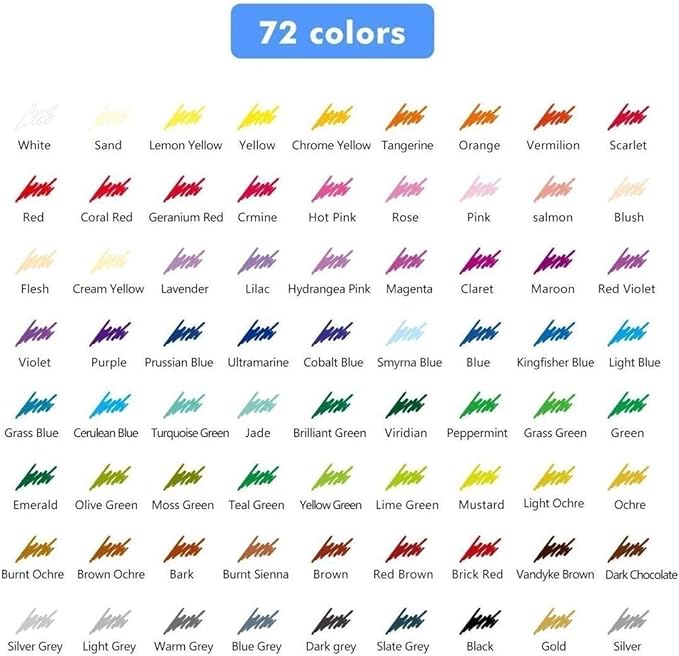 Yosoo 72-color Professional Art Drawing Pencils/Colored Pencils for Artist Sketch, Set of 72 Assorted Colors