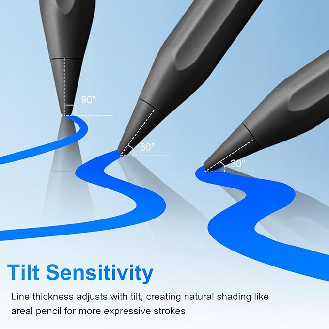 2 Pack Stylus Pen for iPad Apple:Fast Charge for iPad Pencil Apple Pen with Palm Rejection Tilt Sensitivity - Pen for iPad 10/9/8/7/6, iPad Pro 12.9"/11"/13" M4, iPad Mini 6/5, iPad Air 5/4/3/M2 Black