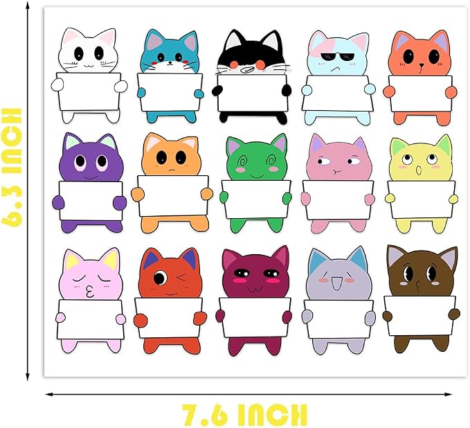 Name Label for Kids, Cat Name Tags Stickers for Classroom Hello My Name is Cute Personalized to Design Water Bottle, Lunch Box, Laptop, School Supplies, Camping, Cup, by HHSSALIN (90)