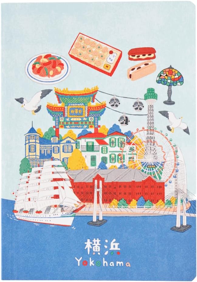 NOLTY JAPAN NOTE, A6 Notebook Featuring Japanese Design, 3.5mm Dot Grid, 80 Pages, Yokohama, JP0107