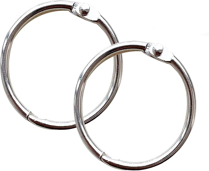 Loose Leaf Binder Ring 2 Inch, 8 Pack, Nickel Plated Steel Binder Rings,Silver, for School, Home, or Office,Book Rings, Metal Rings for Index Cards, Rings for Flash Cards, Paper Rings