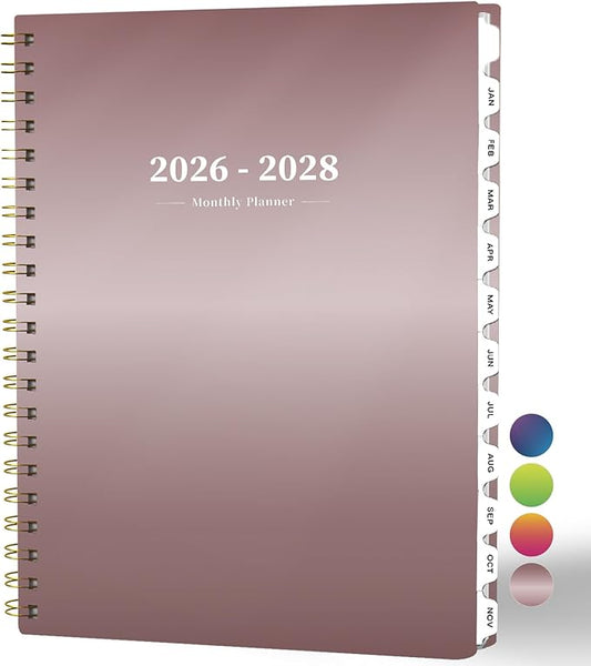 2026-2028 Monthly Planner - 2 Year Monthly Planner Calendar 2026-2028, Jul 2026 - Jun 2028, 8.5" x 11", 24 Months, Spiral-Bound, Tabs, Holidays, Notes, Ideal for School Office Home Planning