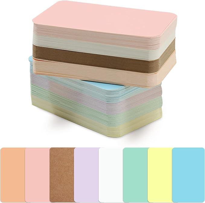 240Pcs Small Blank Paper Message Note Business Cards, 3.5x2'' Mini Index Cards for Gift, 8 Colors Blank Vocabulary Word Flash Study Cards Double Sided, Colored Notecards Unlined