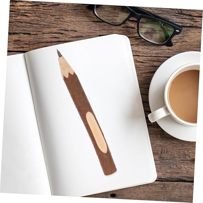 PRETYZOOM Wood Ballpoint Pens 10pcs 17cm Natural Biodegradable Tree Branch Multi-function Writing Pens with Comfortable Grip for Office School Daily Use