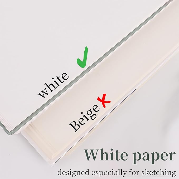 SuFly Sketch Book for Girls, 9 x 12 Spiral Bound Sketchbook, 100 Sheets Artist Sketch Pad, 68lb/100gsm White Paper Drawing Pad, Art Supplies.