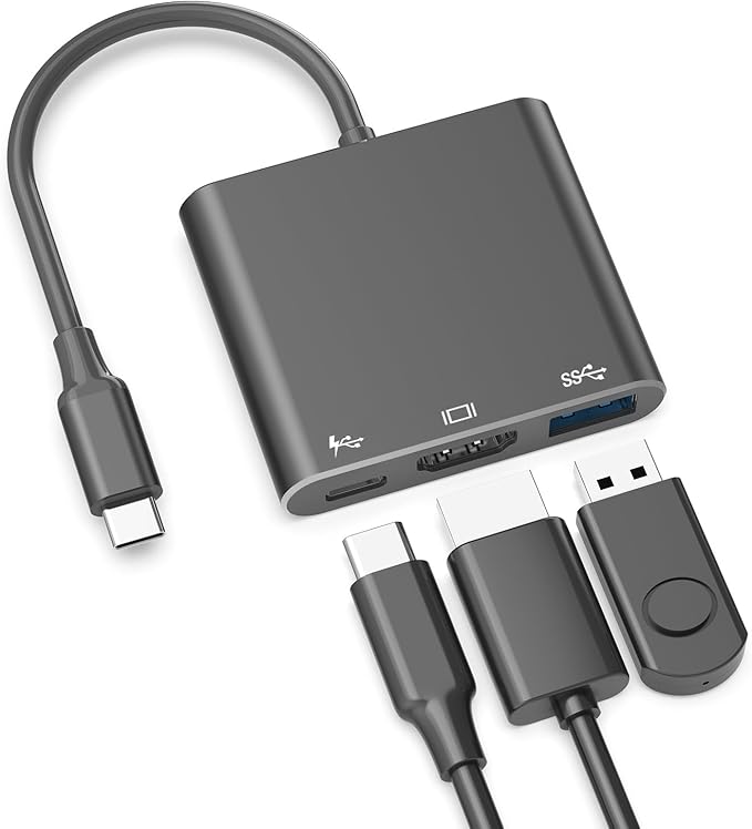 Battony USB C to HDTV Adapter with 4K@60Hz HDTV Output, Multi-AV Converter for for MacBook/Mac Pro Air iPad Pro and More Type-C Port Device