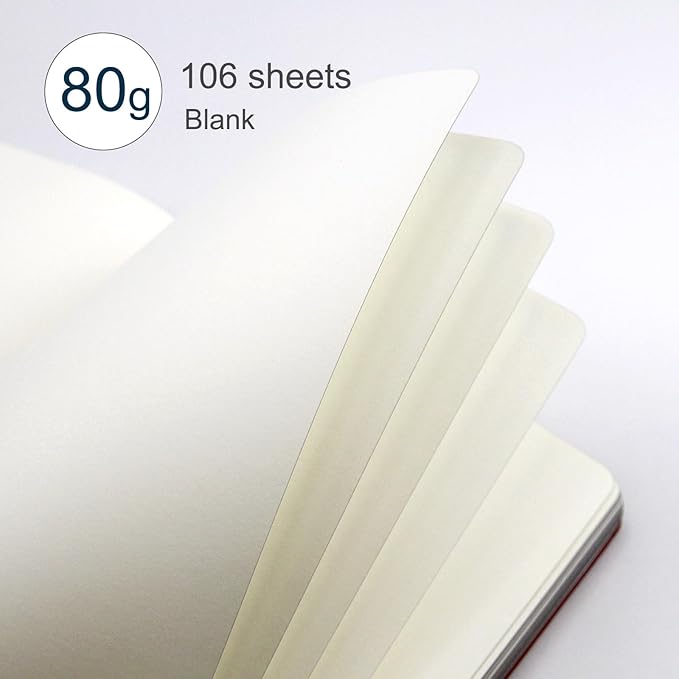 Soft Cover Leather Journal Notebook A5 Blank 212 Pages 5x8.25 Inches with Strap Closure Travel Work School Writing Journaling Notebooks for Women Men Gift Box Packaging Black