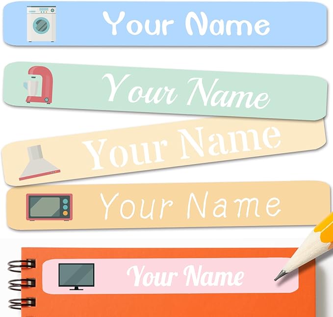 120 PCS Personalized Labels for Kids，Custom Name Tag Stickers Labels Waterproof for School Supplies,Water Bottle,Lunch Box,Toys(2.3 x 0.4 in)