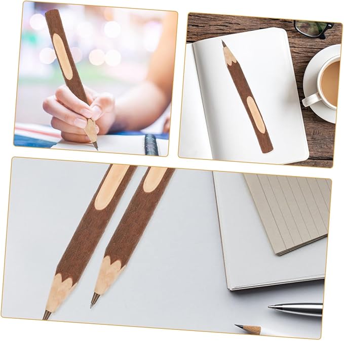 NUOBESTY Wooden Ballpoint Pens 17cm Small Biodegradable Tree Bark Writing Pens 10pcs Lightweight Comfortable Grip for Home Office Use