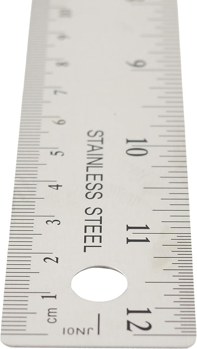 Westcott 10415 Stainless Metal Ruler with Non-Slip Cork Base, 12-Inch